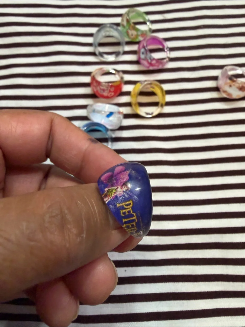 Kids Colorful Cartoon Acrylic Rings - lot